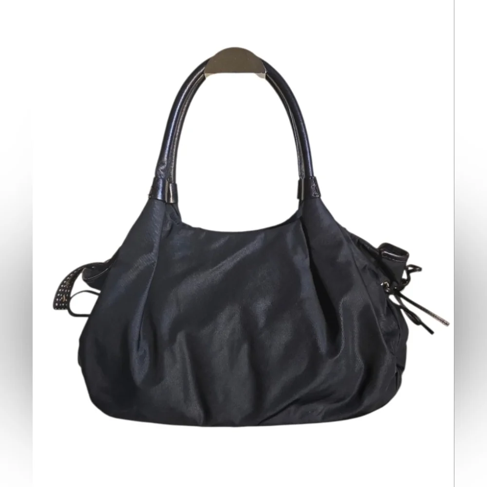 Kate Spade Lg Black Tote Handbag Or Shoulder bag with Leather Accents